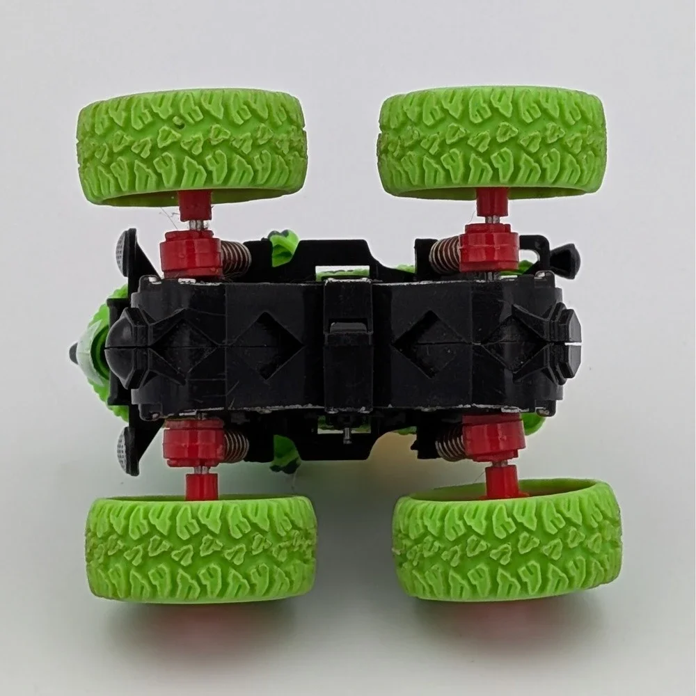 Dinosaur Monster Truck Triceratops Green Friction Powered Toy with Suspension